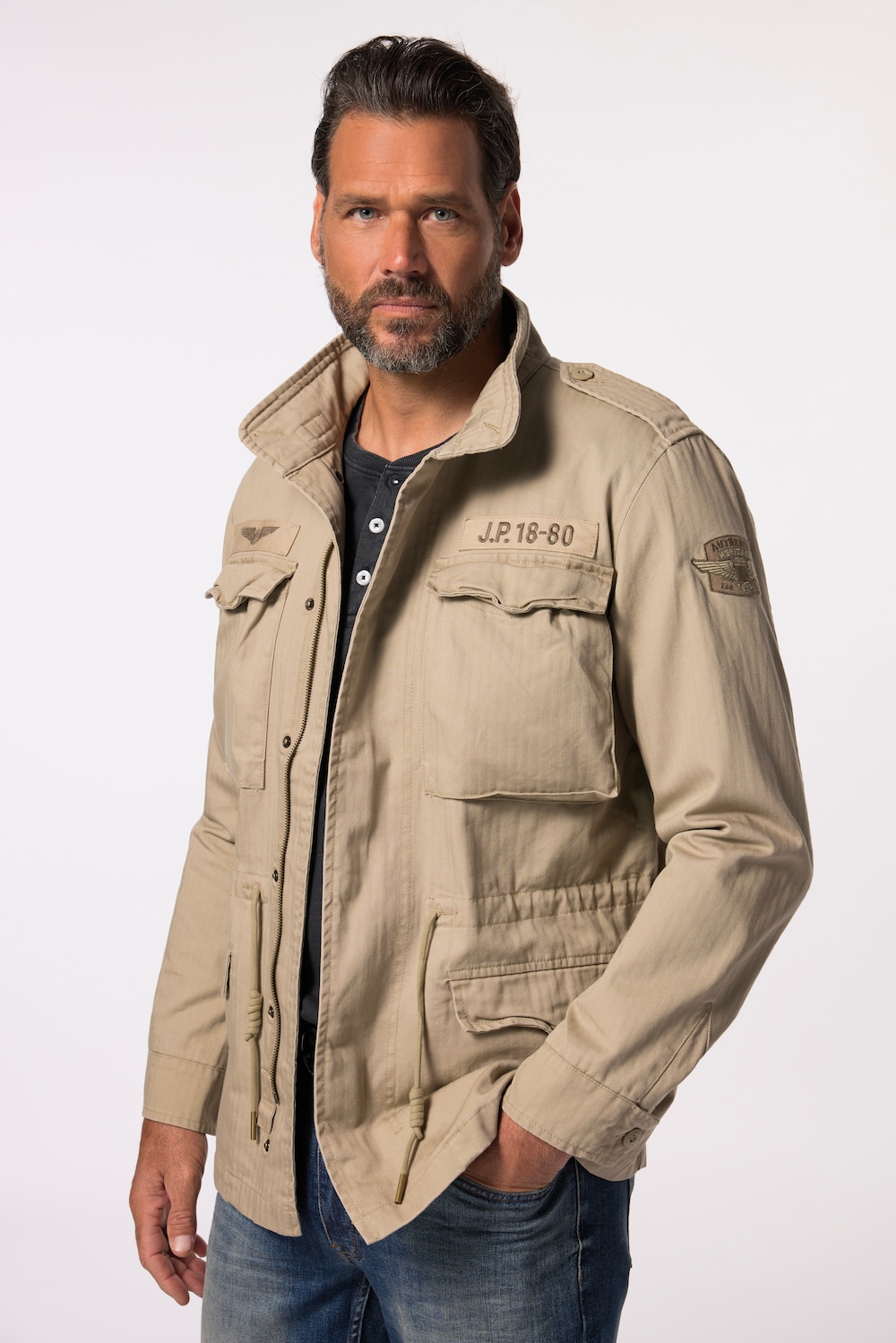 Große Größen JP1880 Fieldjacket, Herren, braun, Größe: 6XL, Baumwolle/Polyester, JP1880 von JP1880