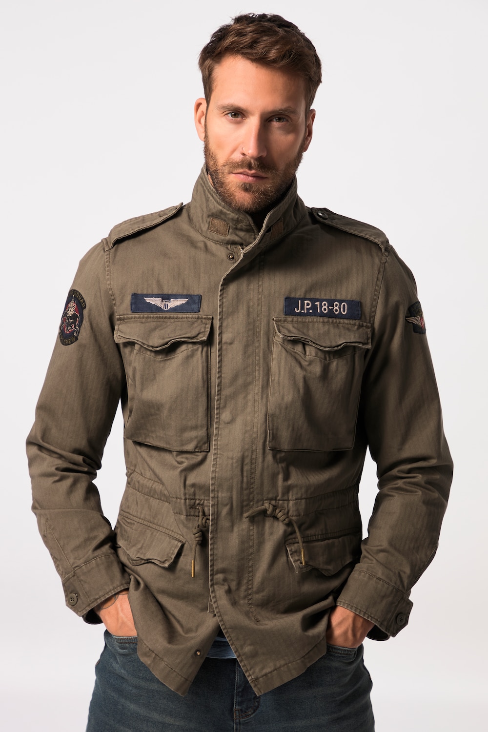Große Größen JP1880 Fieldjacket, Herren, braun, Größe: XXL, Baumwolle/Polyester, JP1880 von JP1880