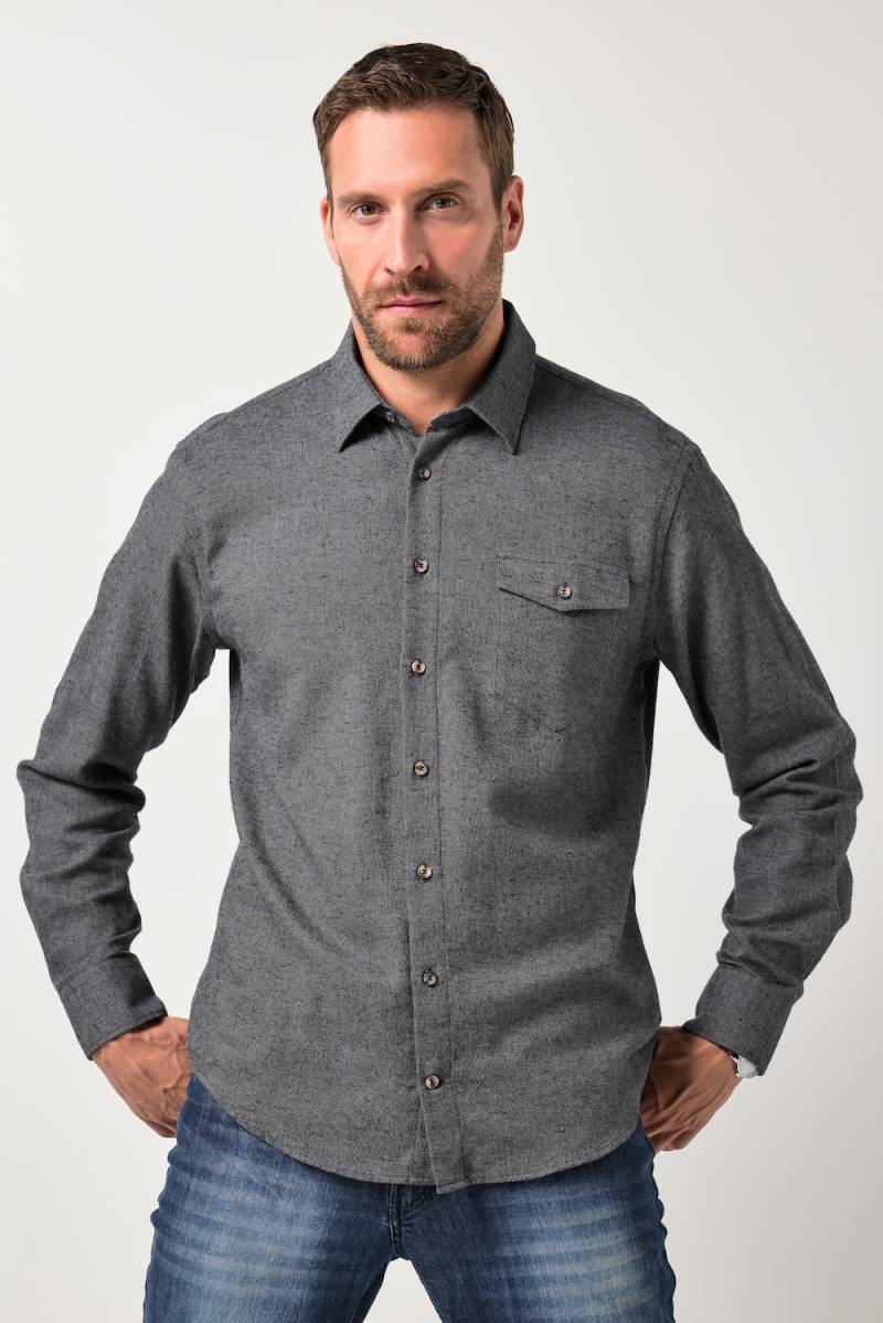 Große Größen JP1880 Flanellhemd, Herren, grau, Größe: 7XL, Baumwolle, JP1880 von JP1880