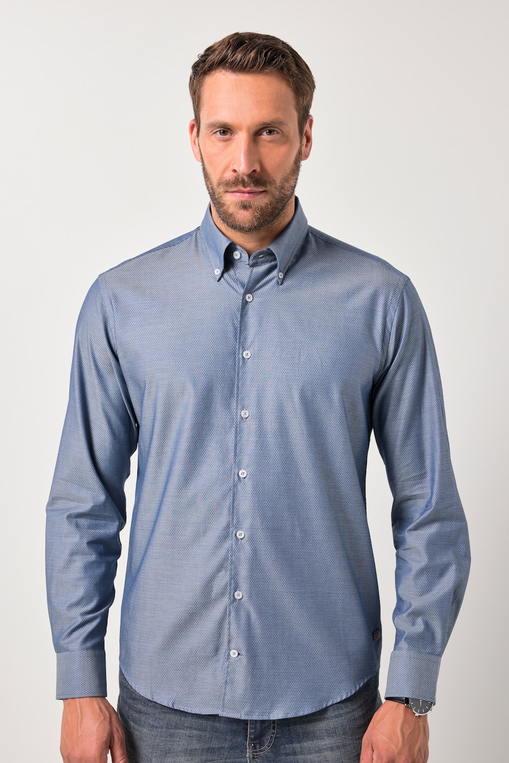 Große Größen JP1880 Hemd, Herren, blau, Größe: L, Baumwolle, JP1880 von JP1880