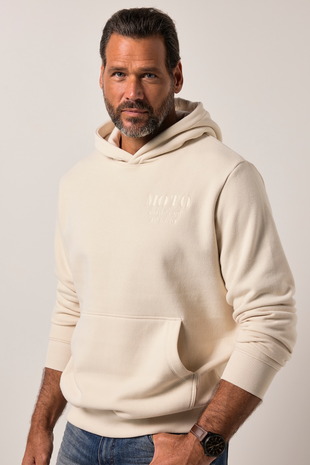 Große Größen JP1880 Hoodie, Herren, beige, Größe: 7XL, Baumwolle/Polyester, JP1880 von JP1880