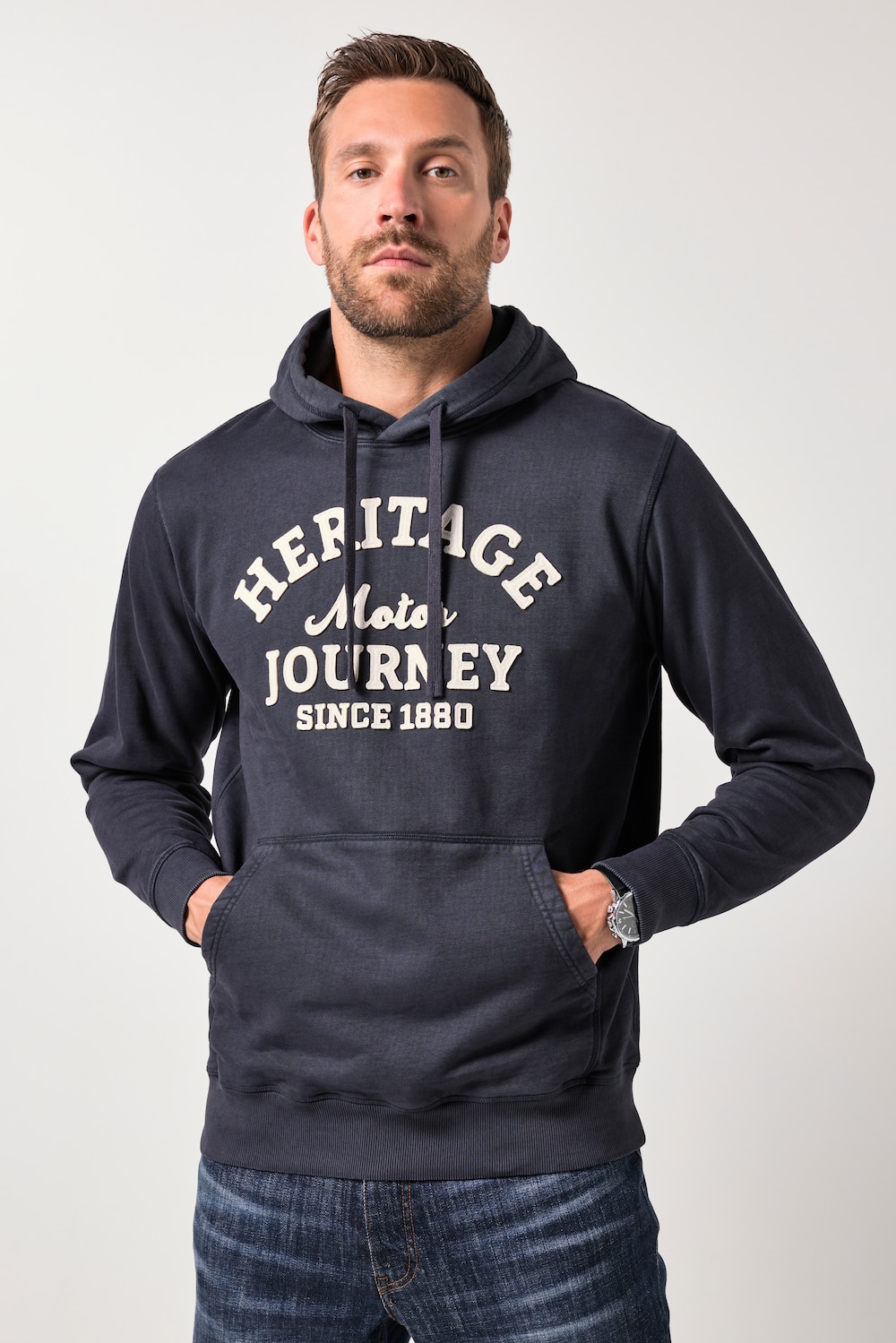 Große Größen JP1880 Hoodie, Herren, blau, Größe: 6XL, Baumwolle, JP1880 von JP1880