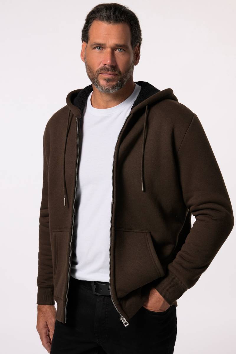 Große Größen JP1880 Hoodiejacke, Herren, braun, Größe: XLT, Polyester/Baumwolle, JP1880 von JP1880