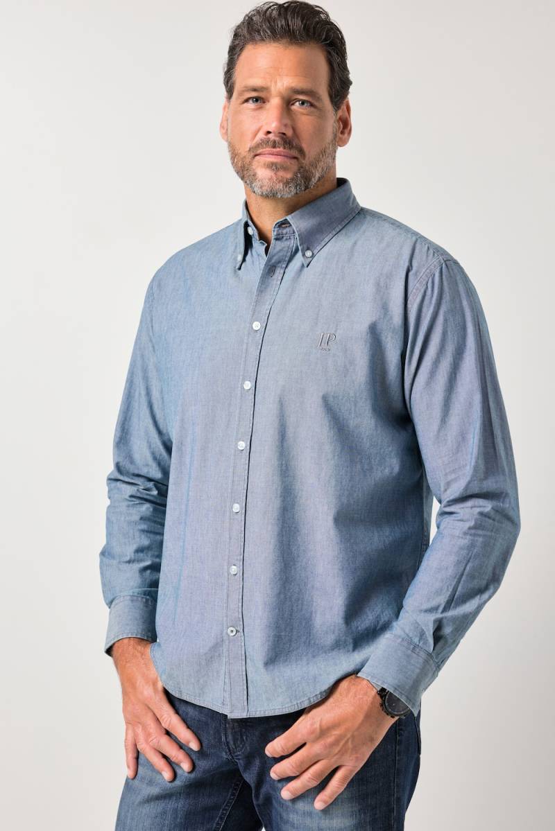 Große Größen JP1880 Jeansoptik-Hemd, Herren, blau, Größe: 4XL, Baumwolle, JP1880 von JP1880