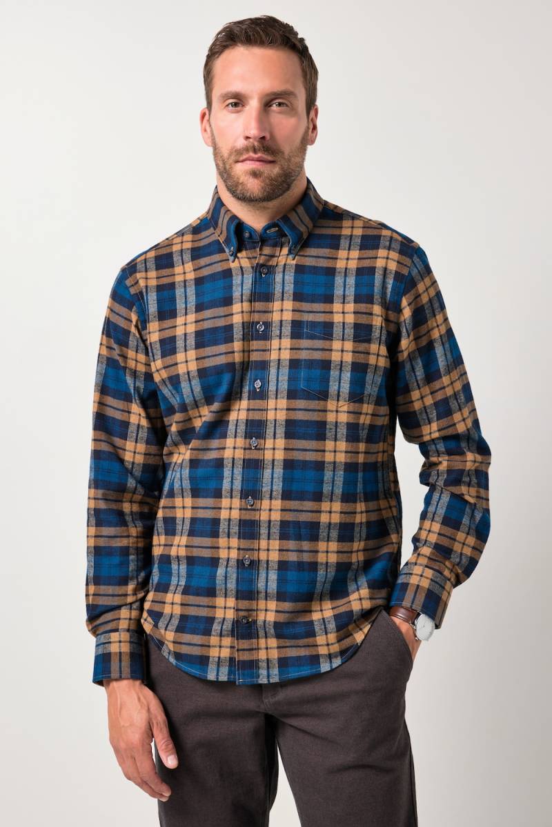 Große Größen JP1880 Karo-Flanellhemd, Herren, braun, Größe: 4XL, Baumwolle, JP1880 von JP1880