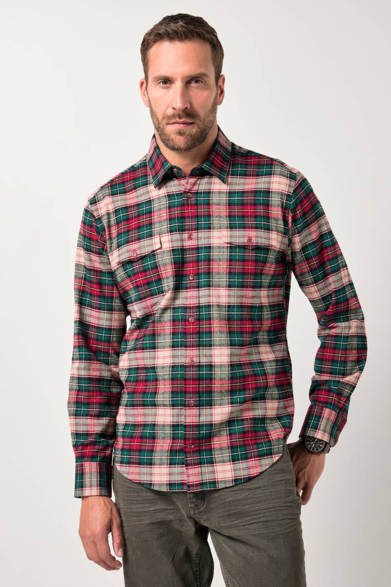 Große Größen JP1880 Karo-Flanellhemd, Herren, rot, Größe: 3XL, Baumwolle, JP1880 von JP1880