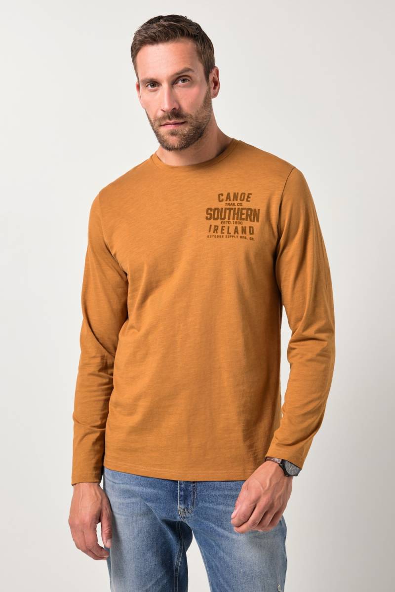 Große Größen JP1880 Langarmshirt, Herren, braun, Größe: L, Baumwolle, JP1880 von JP1880