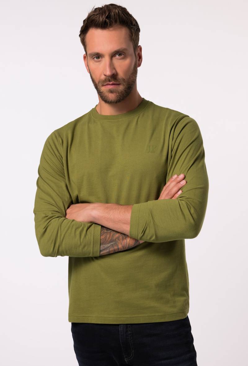 Große Größen JP1880 Langarmshirt, Herren, grün, Größe: 4XL, Baumwolle, JP1880 von JP1880