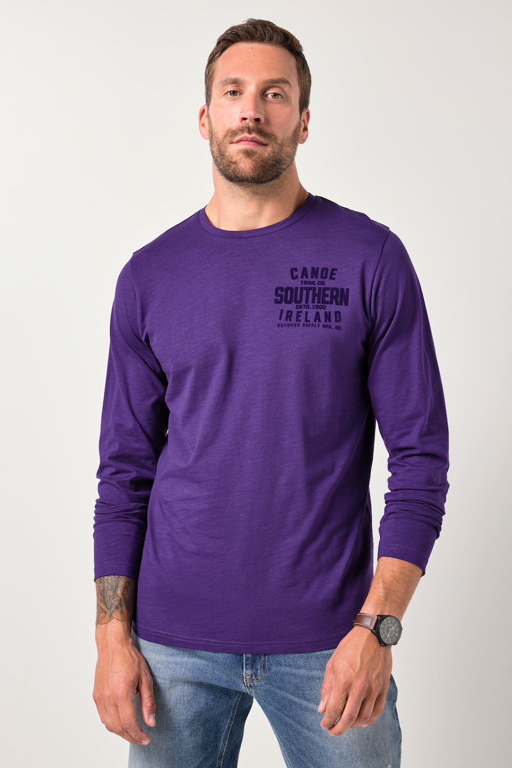 Große Größen JP1880 Langarmshirt, Herren, lila, Größe: 8XL, Baumwolle, JP1880 Große Größen JP1880 Langarmshirt, Herren, lila, Größe: 8XL, Baumwolle, JP1880 von JP1880