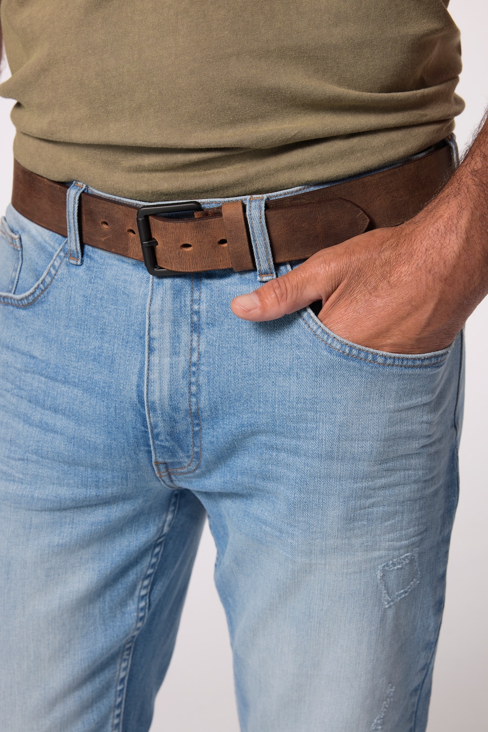 Große Größen JP1880 Ledergürtel, Herren, braun, Größe: 130, Leder, JP1880 von JP1880