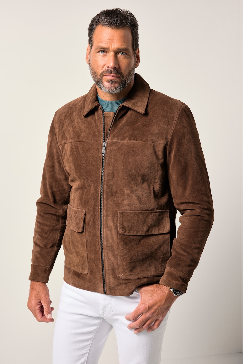 Große Größen JP1880 Lederjacke, Herren, braun, Größe: 4XL, Leder, JP1880 von JP1880