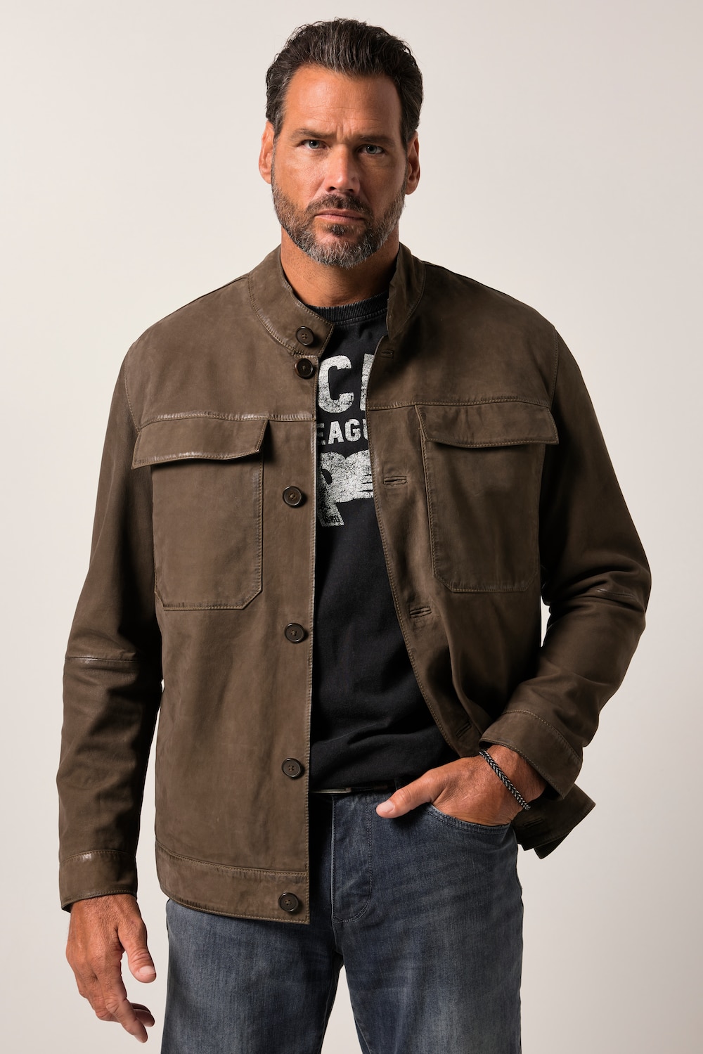 Große Größen JP1880 Lederjacke, Herren, braun, Größe: XXL, Leder/Baumwolle, JP1880 von JP1880