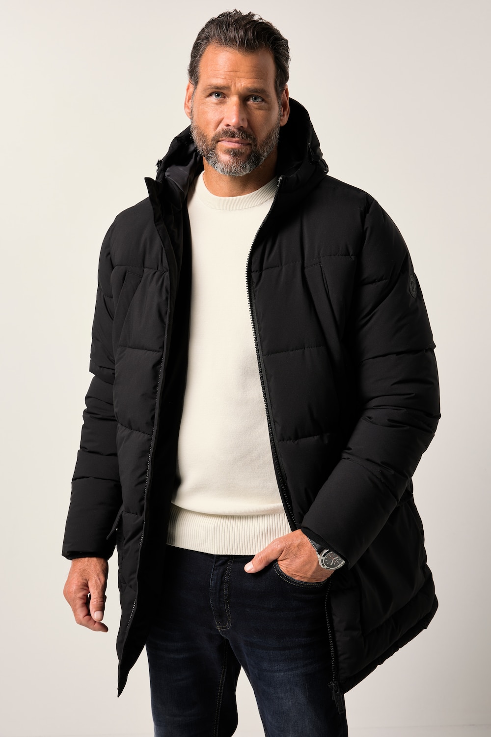 Große Größen JP1880 Parka, Herren, schwarz, Größe: 3XL, Polyester, JP1880 Große Größen JP1880 Parka, Herren, schwarz, Größe: 3XL, Polyester, JP1880 von JP1880