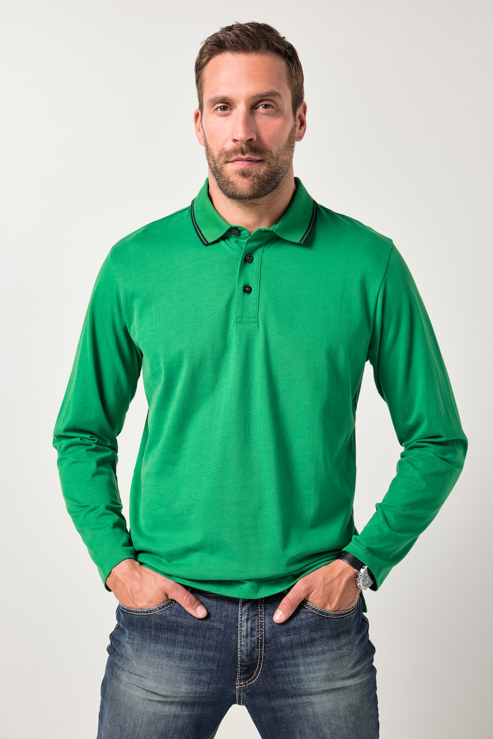 Große Größen JP1880 Poloshirt, Herren, grün, Größe: 4XL, Baumwolle, JP1880 von JP1880