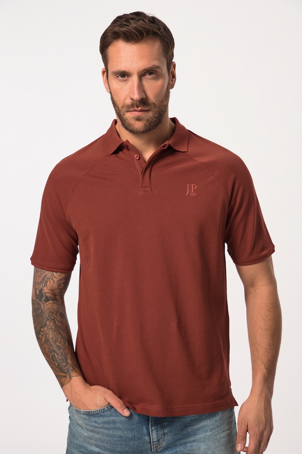 Große Größen JP1880 Poloshirt, Herren, rot, Größe: 6XL, Baumwolle, JP1880 von JP1880