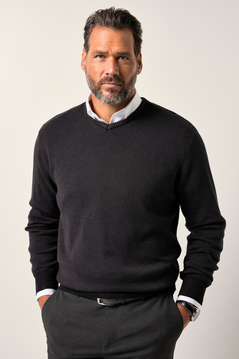 Große Größen JP1880 Pullover, Herren, grün, Größe: XL, Baumwolle, JP1880 von JP1880