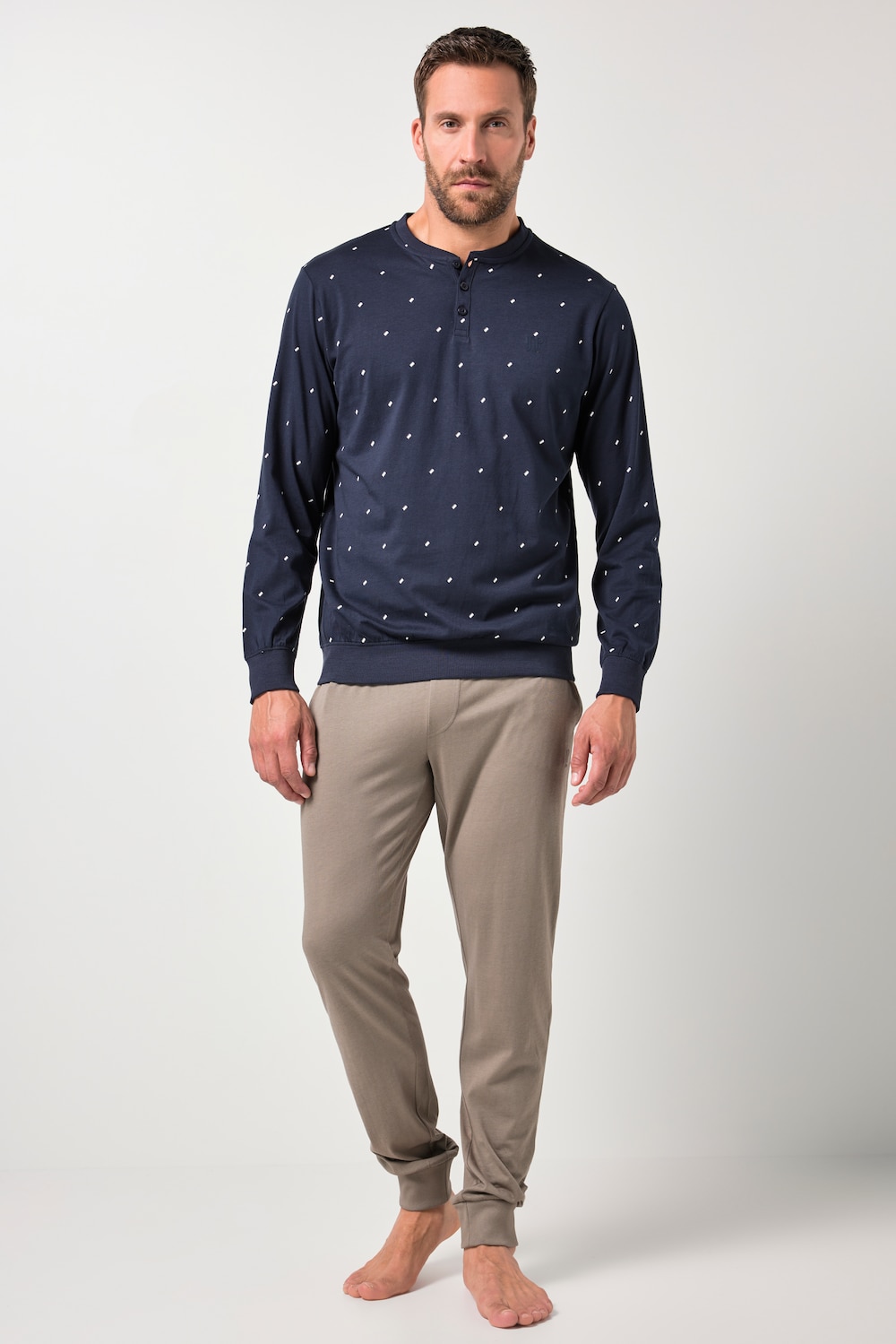 Große Größen JP1880 Schlafanzug, Herren, blau, Größe: 8XL, Baumwolle, JP1880 von JP1880