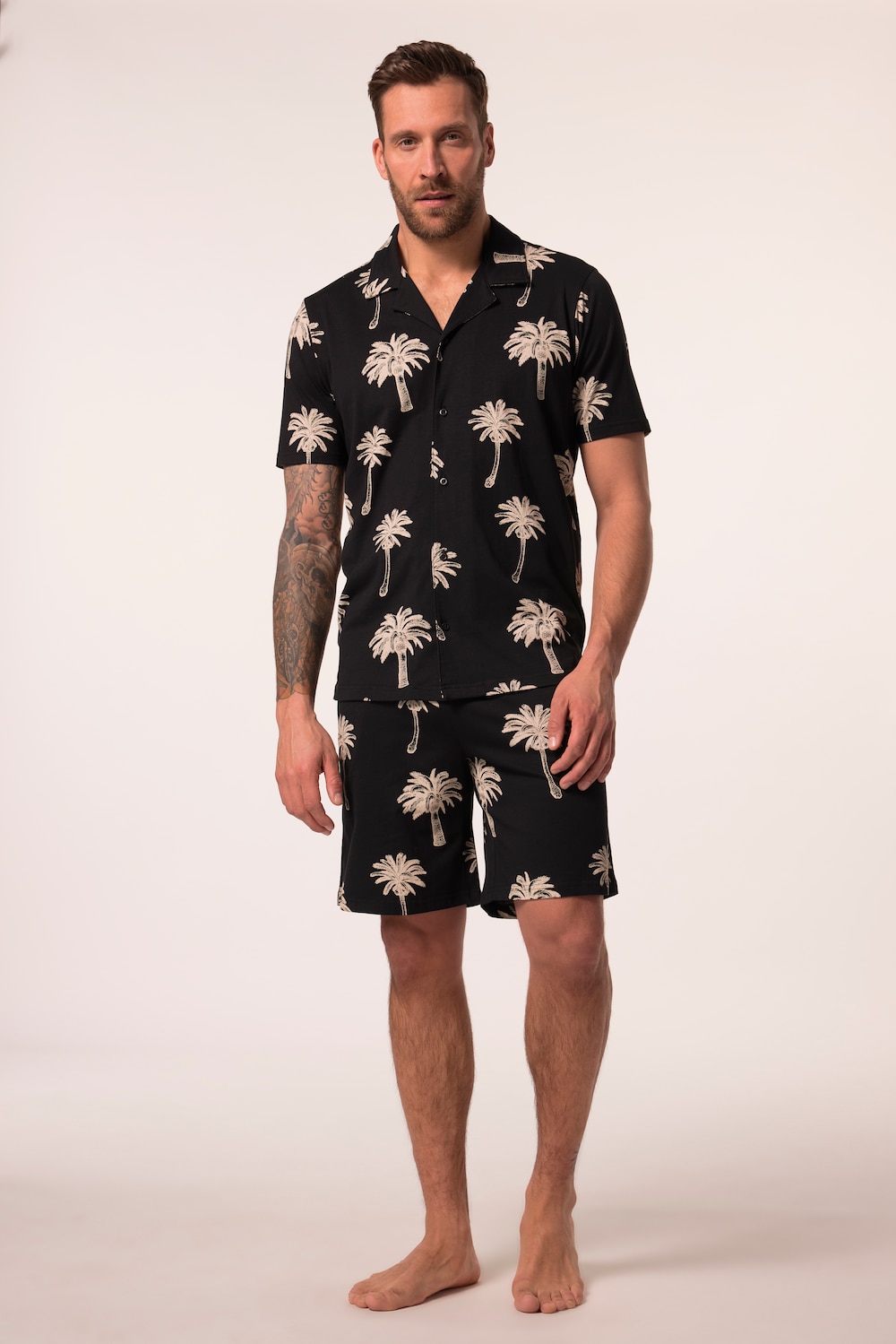 Große Größen JP1880 Schlafanzug, Herren, schwarz, Größe: XXL, Baumwolle, JP1880 von JP1880