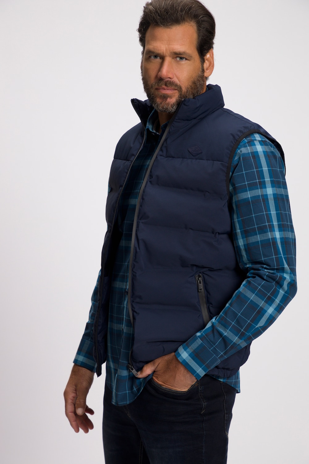 Große Größen JP1880 Steppweste, Herren, blau, Größe: XXL, Polyester, JP1880 von JP1880