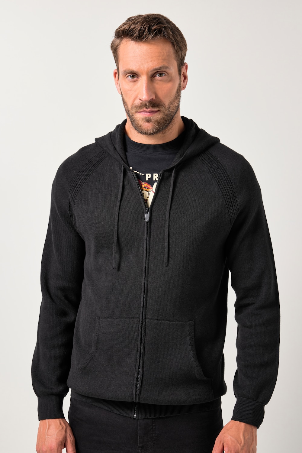 Große Größen JP1880 Strickjacke, Herren, schwarz, Größe: 7XL, Baumwolle, JP1880 von JP1880