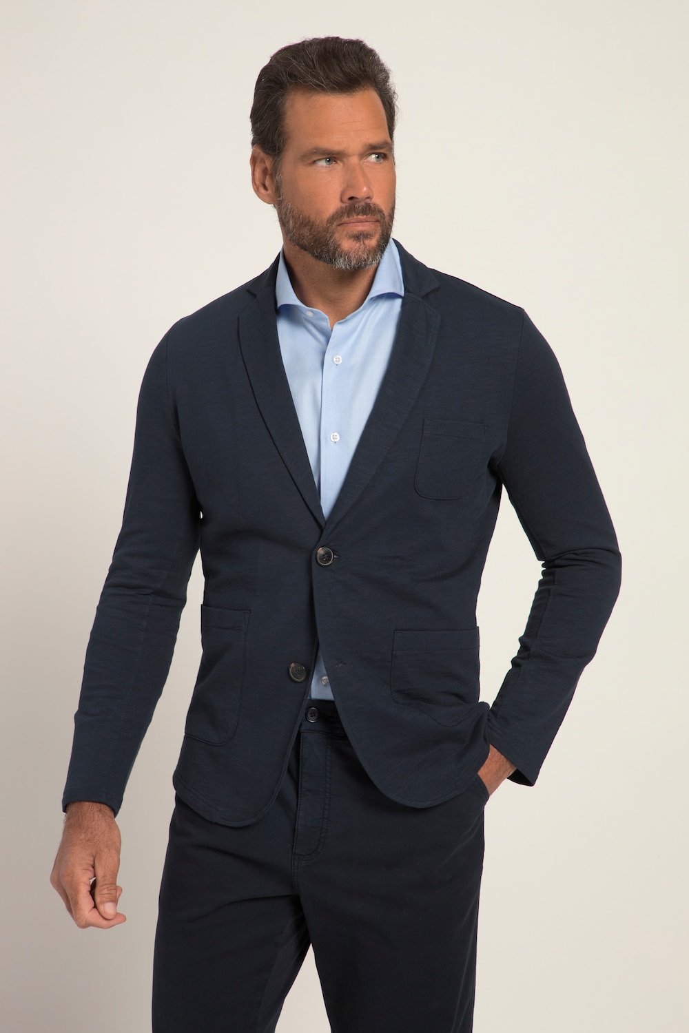 Große Größen JP1880 Sweat-Sakko, Herren, blau, Größe: 4XL, Baumwolle, JP1880 von JP1880