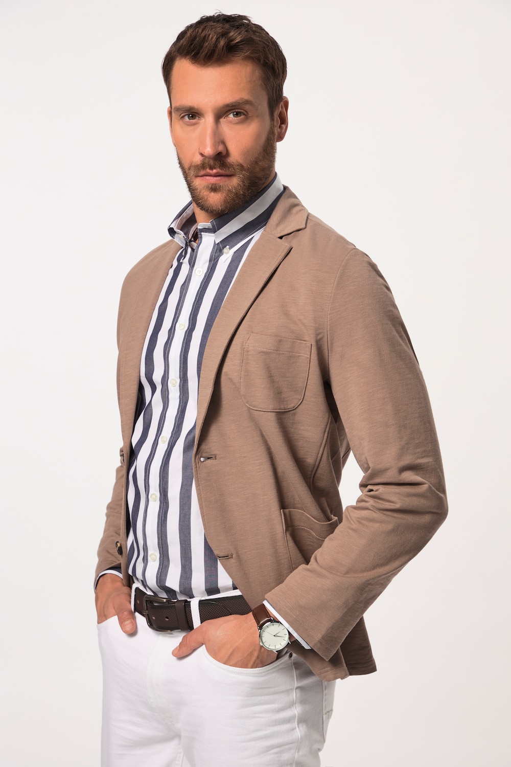 Große Größen JP1880 Sweat-Sakko, Herren, braun, Größe: 7XL, Baumwolle, JP1880 von JP1880