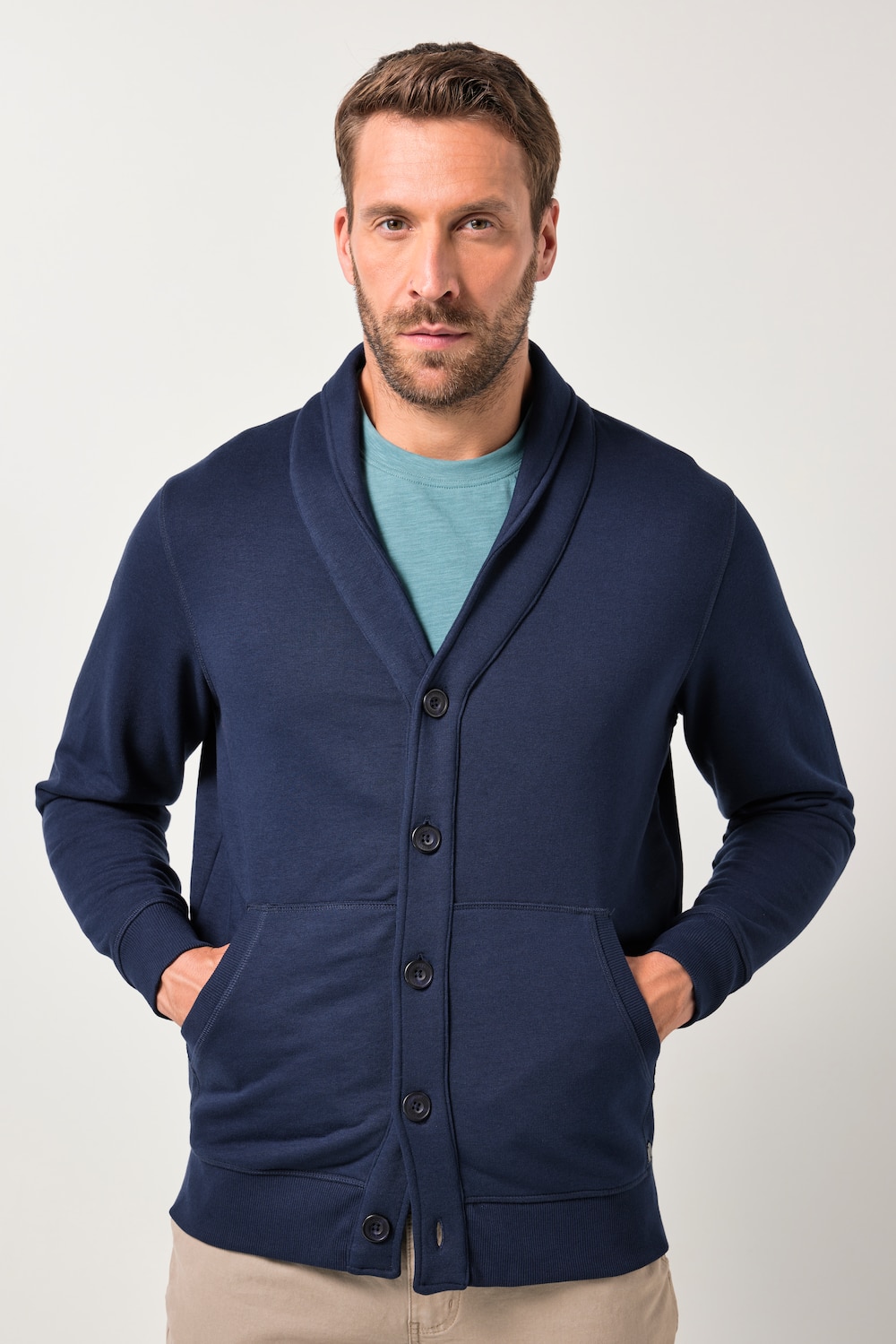 Große Größen JP1880 Sweatjacke, Herren, blau, Größe: 6XL, Baumwolle/Polyester, JP1880 von JP1880