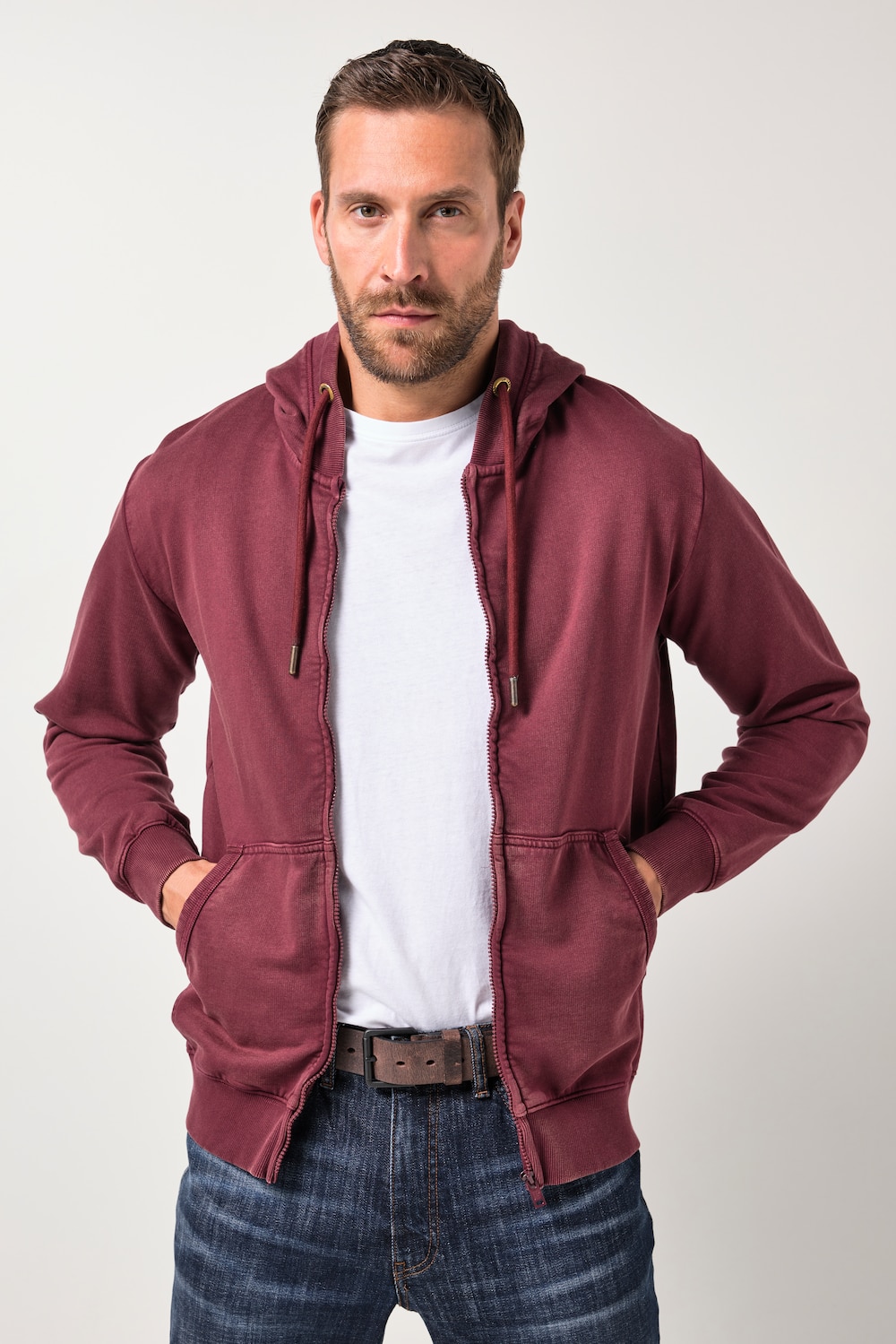 Große Größen JP1880 Sweatjacke, Herren, braun, Größe: XXL, Baumwolle, JP1880 von JP1880