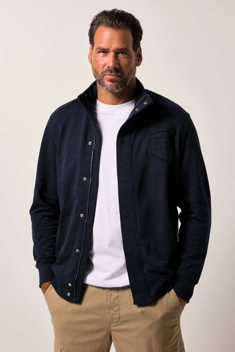 Große Größen JP1880 Sweatjacke FLEXNAMIC®, Herren, blau, Größe: 4XT, Baumwolle, JP1880 von JP1880