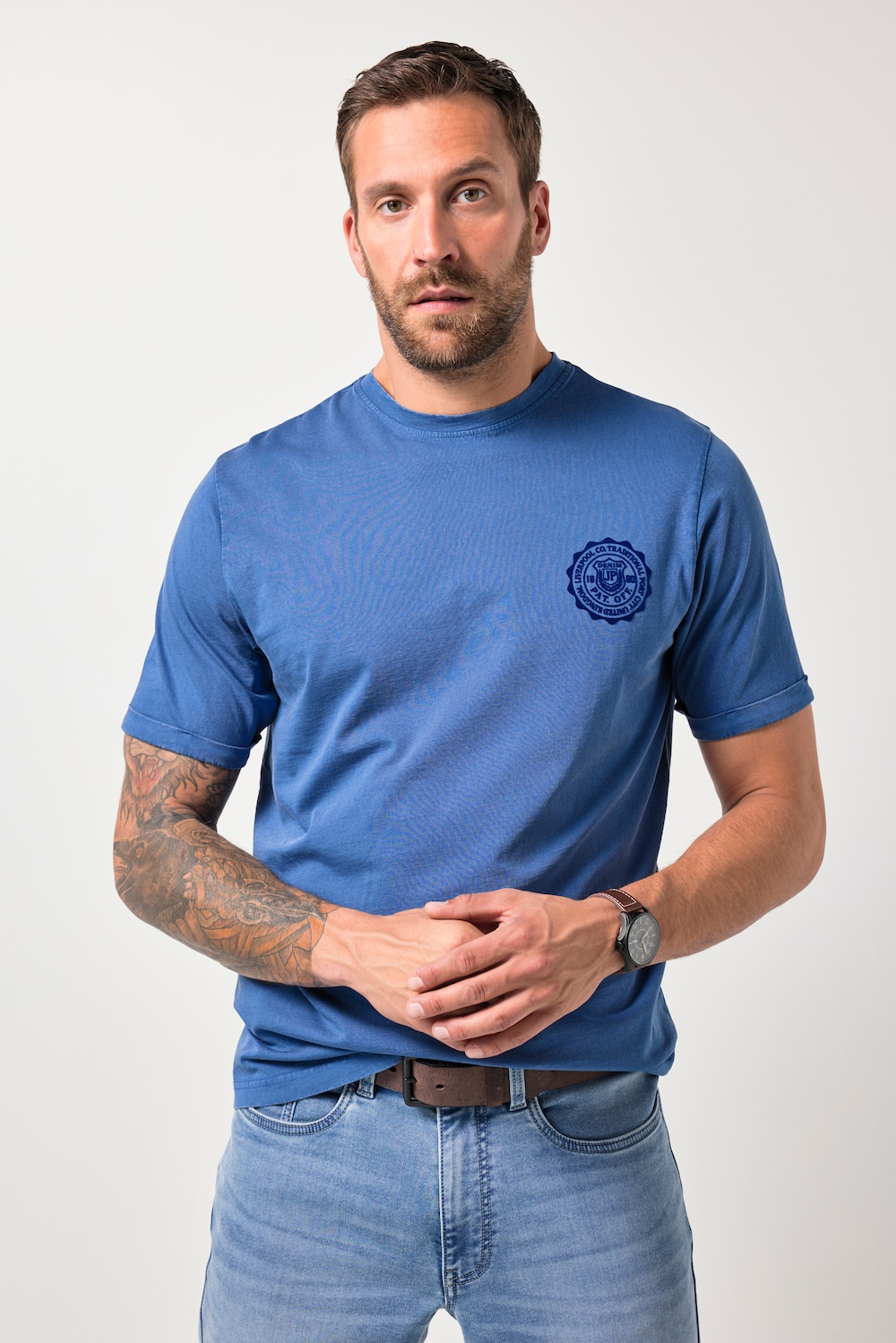 Große Größen JP1880 T-Shirt, Herren, blau, Größe: 3XL, Baumwolle, JP1880 von JP1880