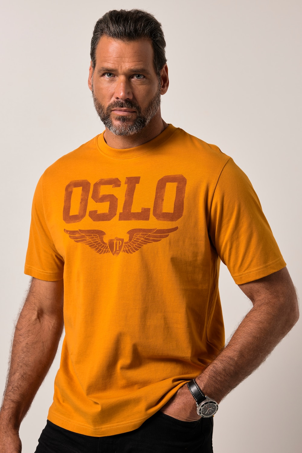 Große Größen JP1880 T-Shirt, Herren, braun, Größe: XL, Baumwolle, JP1880 von JP1880