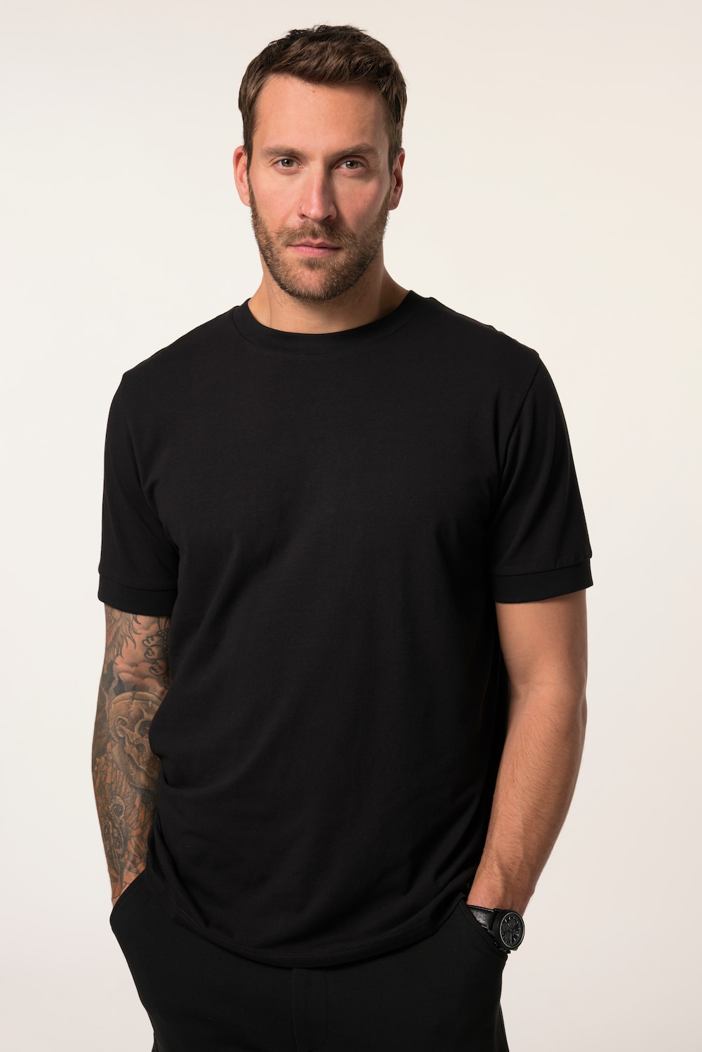 Große Größen JP1880 T-Shirt FLEXNAMIC®, Herren, schwarz, Größe: 8XL, Baumwolle, JP1880 von JP1880