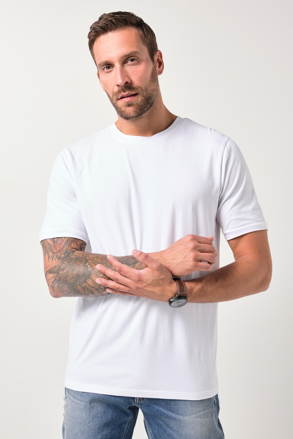 Große Größen JP1880 T-Shirt FLEXNAMIC®, Herren, weiß, Größe: 6XL, Baumwolle, JP1880 von JP1880