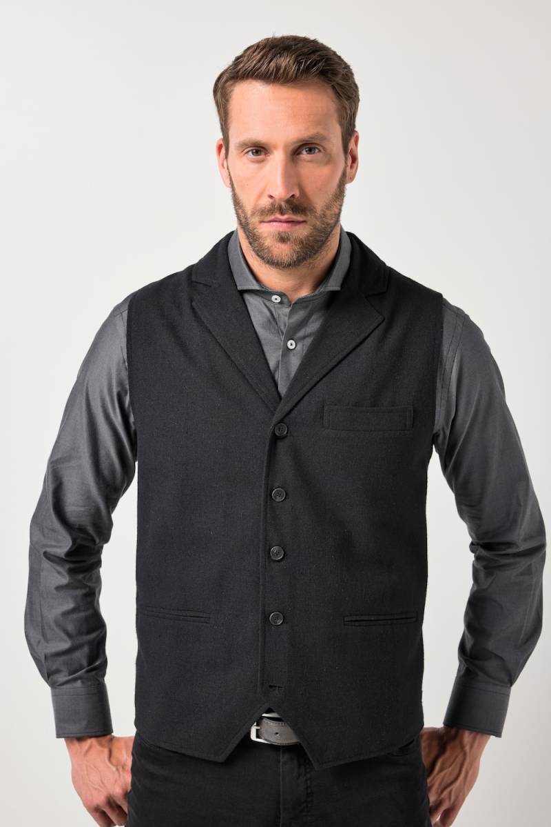 Große Größen JP1880 Tweed-Weste, Herren, schwarz, Größe: 3XL, Polyester/Baumwolle/Wolle, JP1880 von JP1880