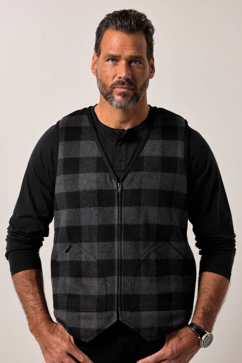 Große Größen JP1880 Wollweste, Herren, schwarz, Größe: 7XL, Polyester/Synthetische Fasern, JP1880 von JP1880