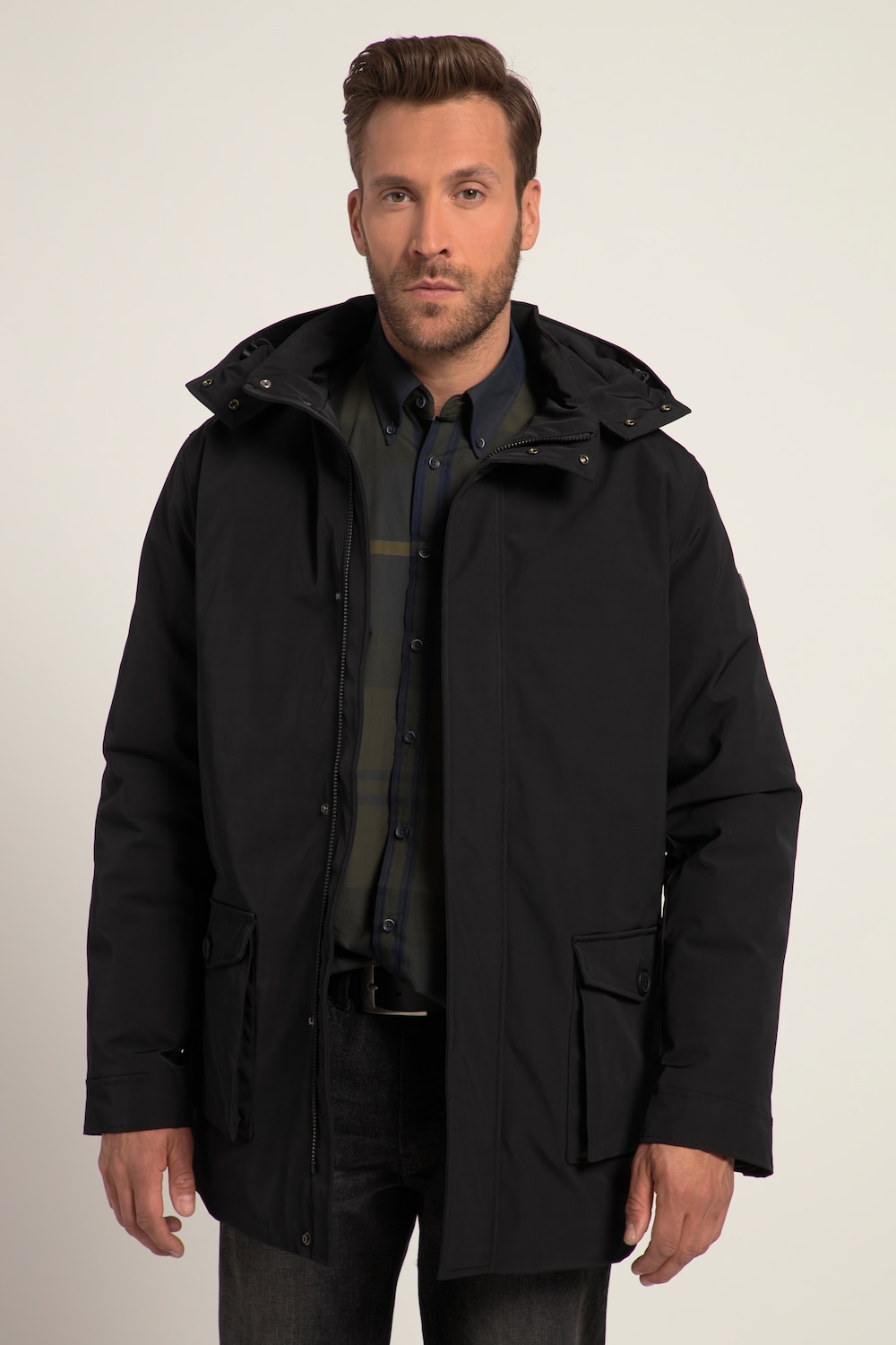 Große Größen Jacke, Herren, schwarz, Größe: 3XL, Polyester/Synthetische Fasern, JP1880 von JP1880