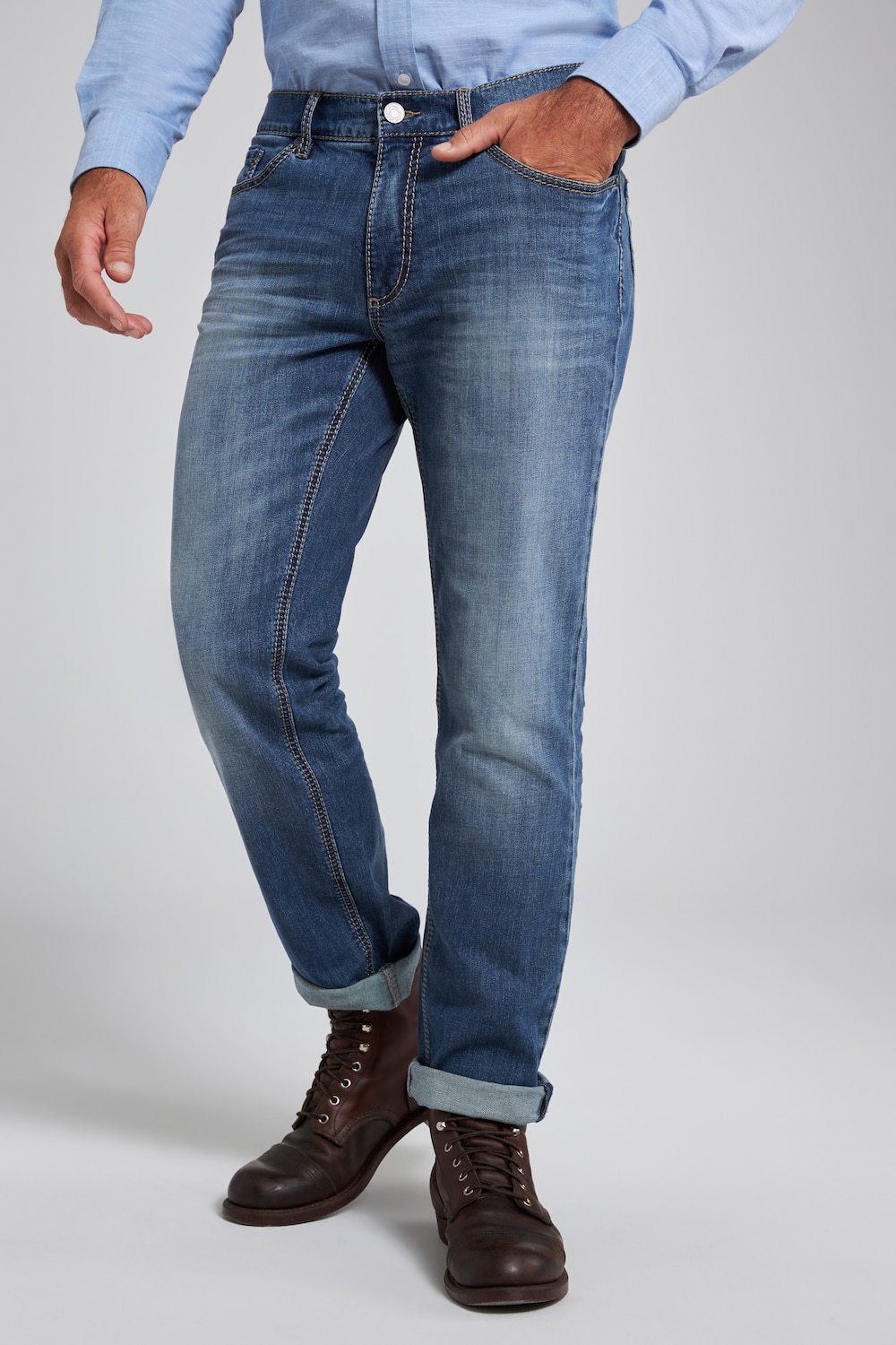 Große Größen Jeans, Herren, grau, Größe: 52, Baumwolle, JP1880 von JP1880
