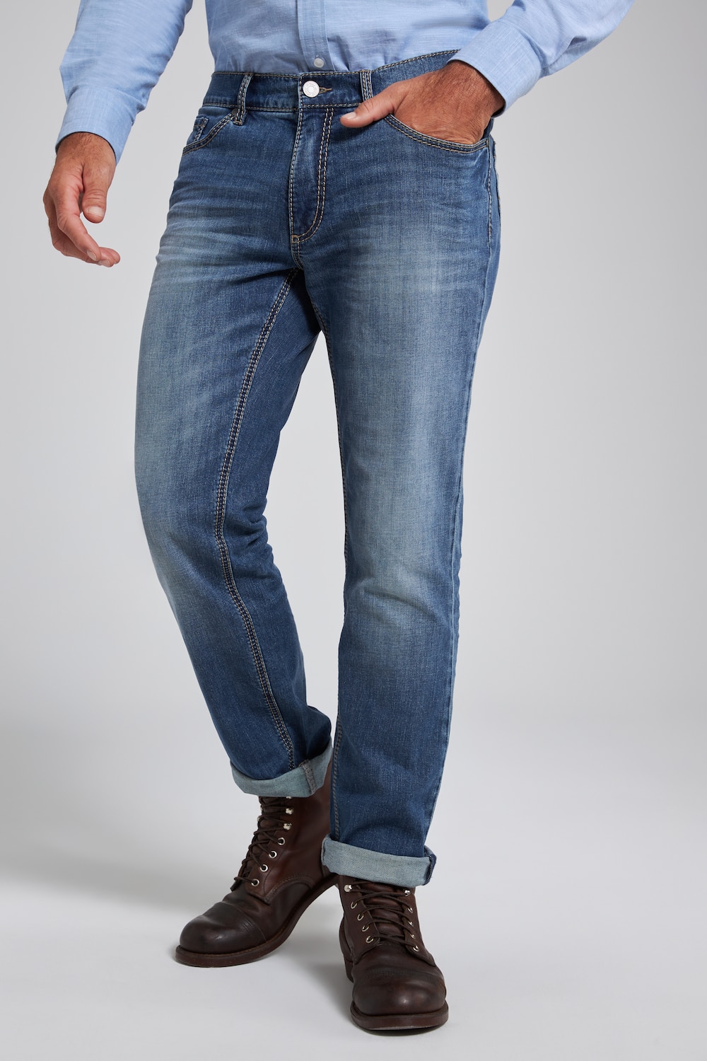Große Größen Jeans, Herren, grau, Größe: 58, Baumwolle, JP1880 von JP1880