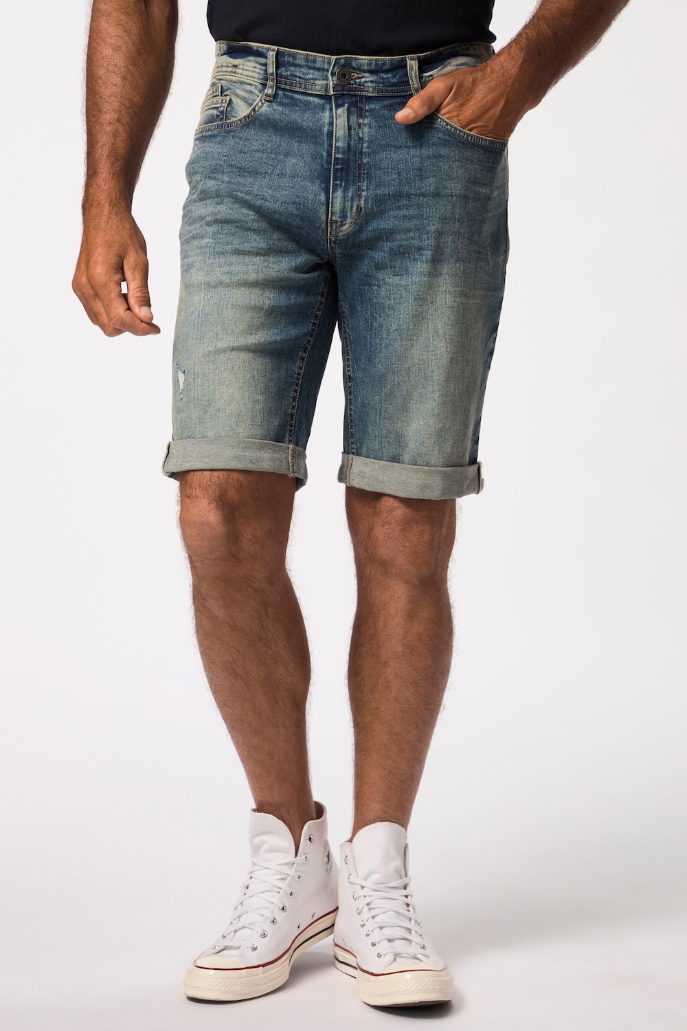 Große Größen Jeans-Bermuda FLEXNAMIC®, Herren, blau, Größe: 72, Baumwolle, JP1880 von JP1880