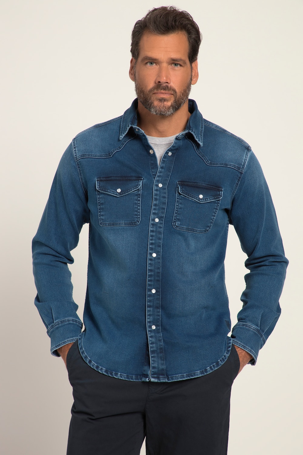 Große Größen Jeanshemd, Herren, blau, Größe: 7XL, Baumwolle/Polyester, JP1880 Große Größen Jeanshemd, Herren, blau, Größe: 7XL, Baumwolle/Polyester, JP1880 von JP1880