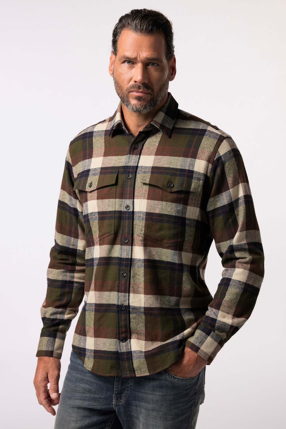 Große Größen Karo-Flanellhemd, Herren, braun, Größe: 4XL, Baumwolle, JP1880 Große Größen Karo-Flanellhemd, Herren, braun, Größe: 4XL, Baumwolle, JP1880 von JP1880