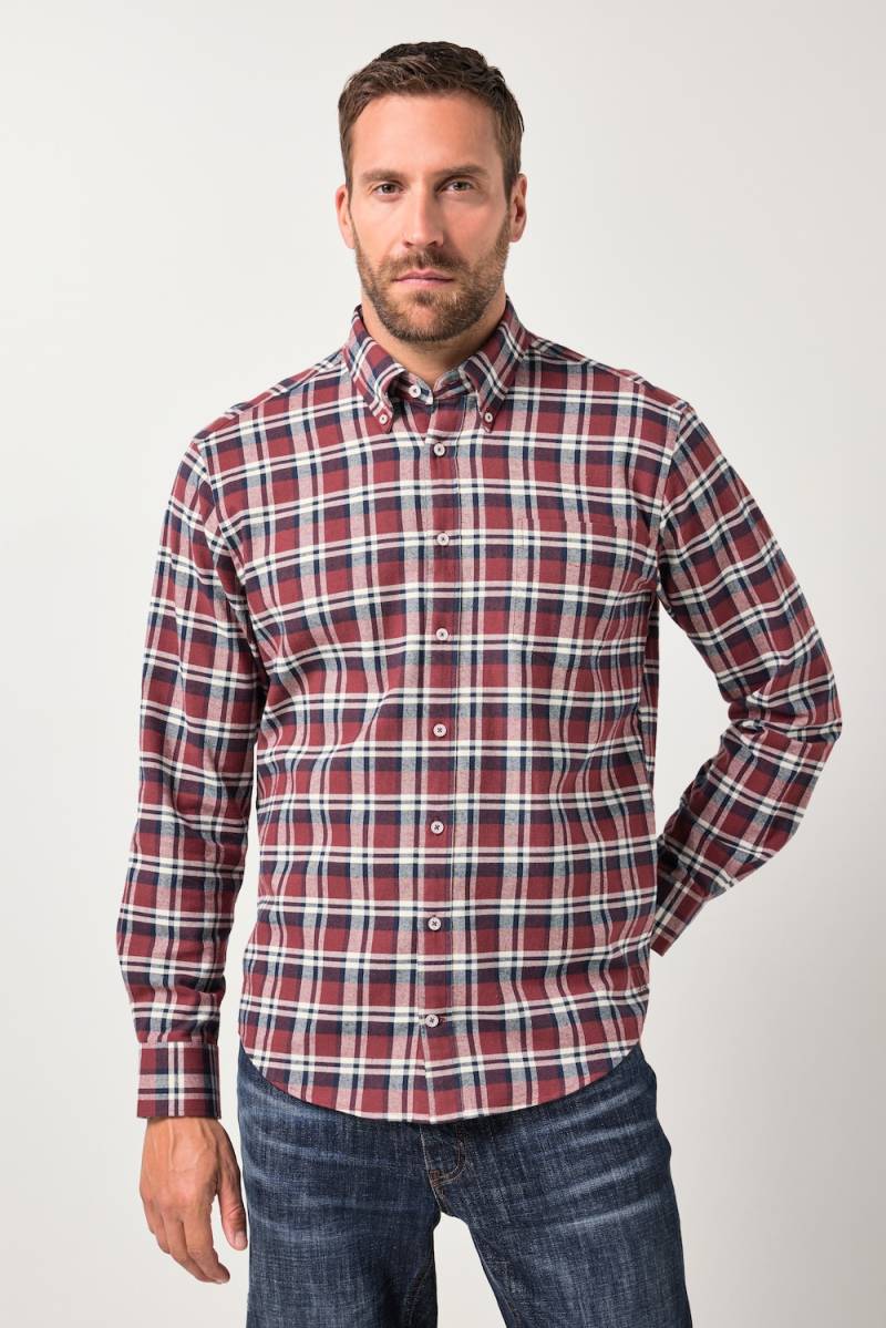 Große Größen Karo-Flanellhemd, Herren, braun, Größe: 7XL, Baumwolle, JP1880 von JP1880