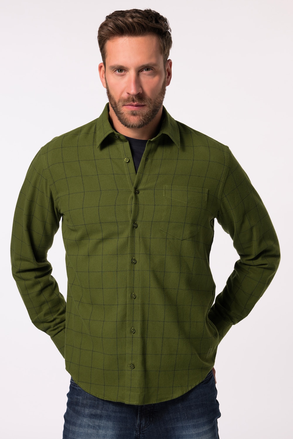 Große Größen Karo-Flanellhemd, Herren, grün, Größe: 8XL, Baumwolle, JP1880 Große Größen Karo-Flanellhemd, Herren, grün, Größe: 8XL, Baumwolle, JP1880 von JP1880