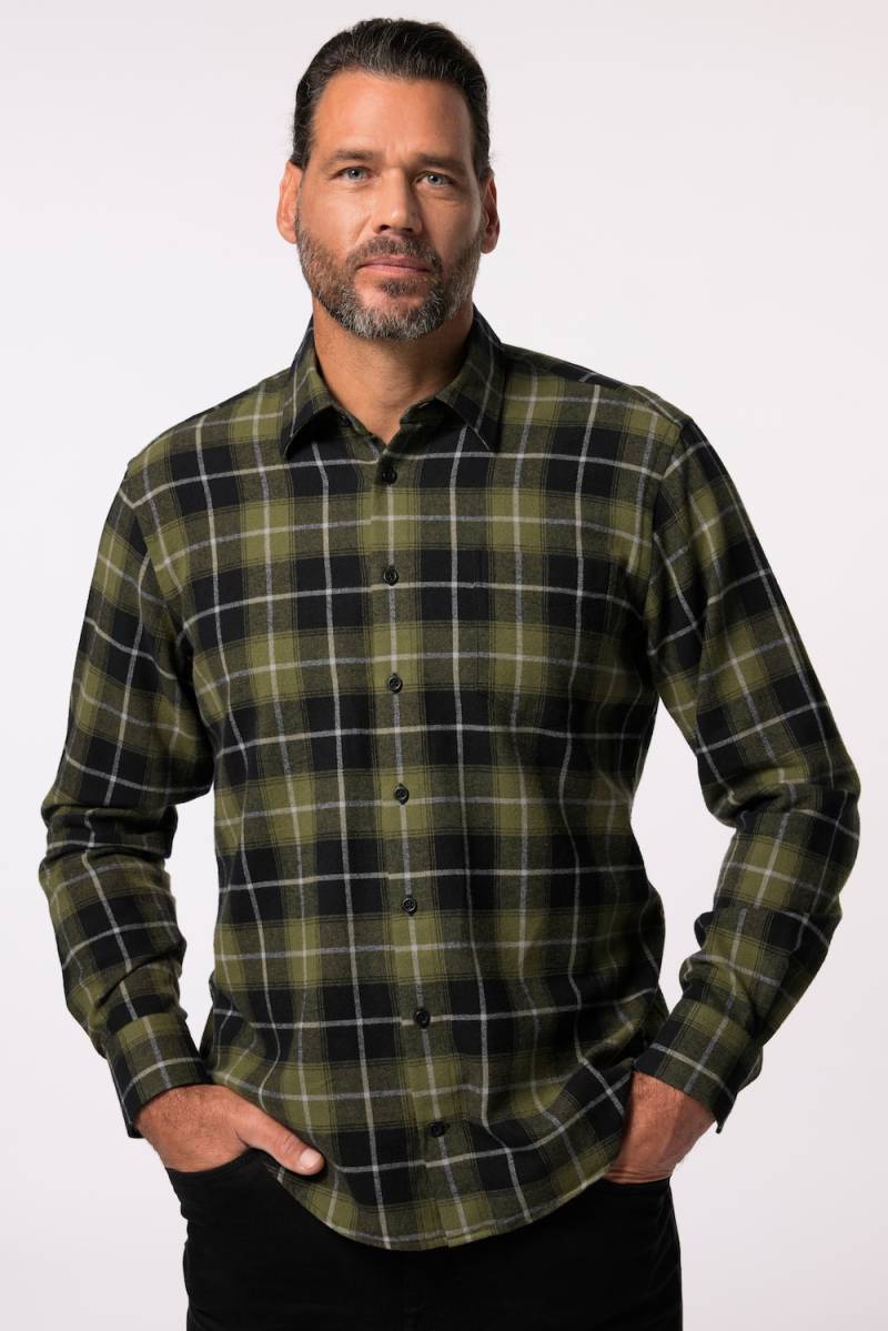 Große Größen Karo-Flanellhemd, Herren, grün, Größe: L, Baumwolle, JP1880 von JP1880