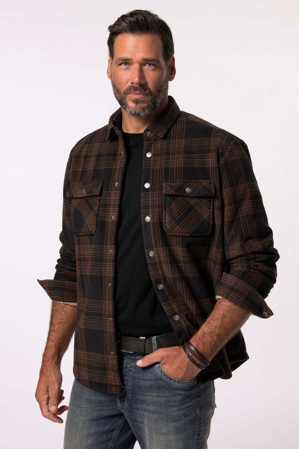 Große Größen Karofleece-Overshirt, Herren, braun, Größe: 5XL, Polyester, JP1880 Große Größen Karofleece-Overshirt, Herren, braun, Größe: 5XL, Polyester, JP1880 von JP1880