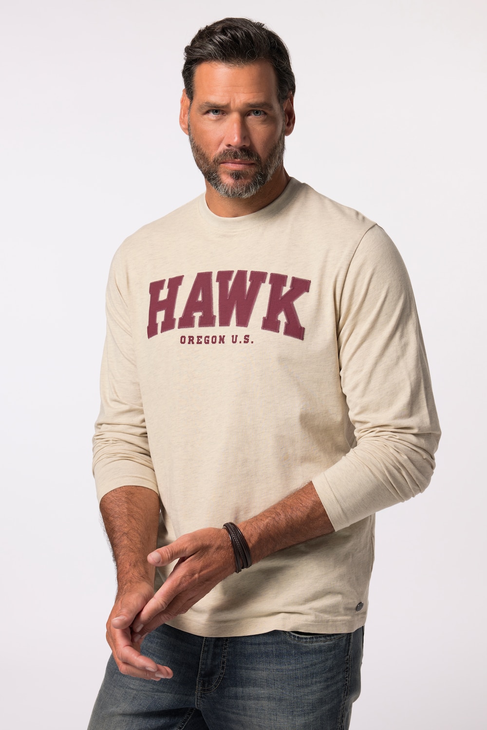 Große Größen Langarmshirt, Herren, gelb, Größe: XLT, Baumwolle, JP1880 von JP1880