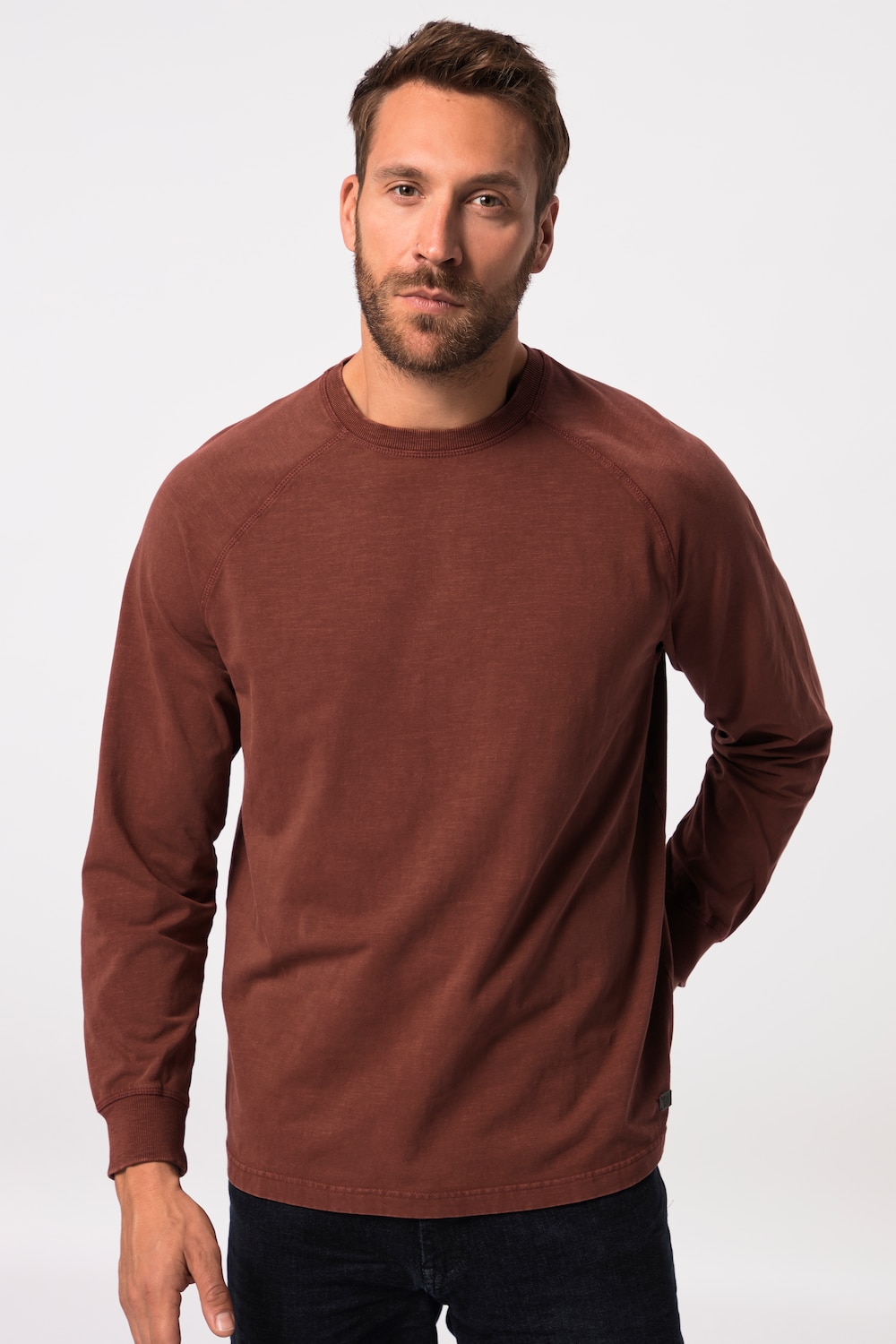 Große Größen Langarmshirt FLEXNAMIC®, Herren, braun, Größe: 4XL, Baumwolle, JP1880 von JP1880