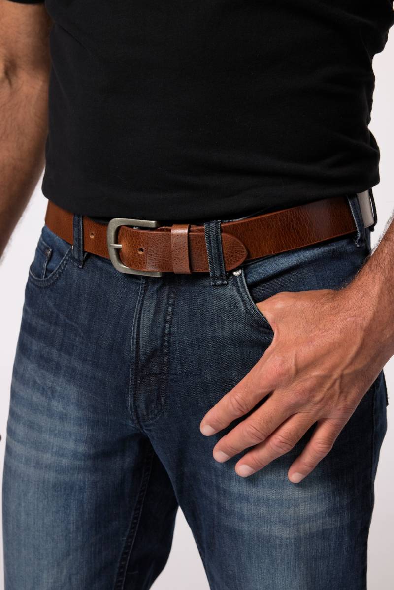 Große Größen Leder-Gürtel, Herren, braun, Größe: 145, Leder, JP1880 von JP1880