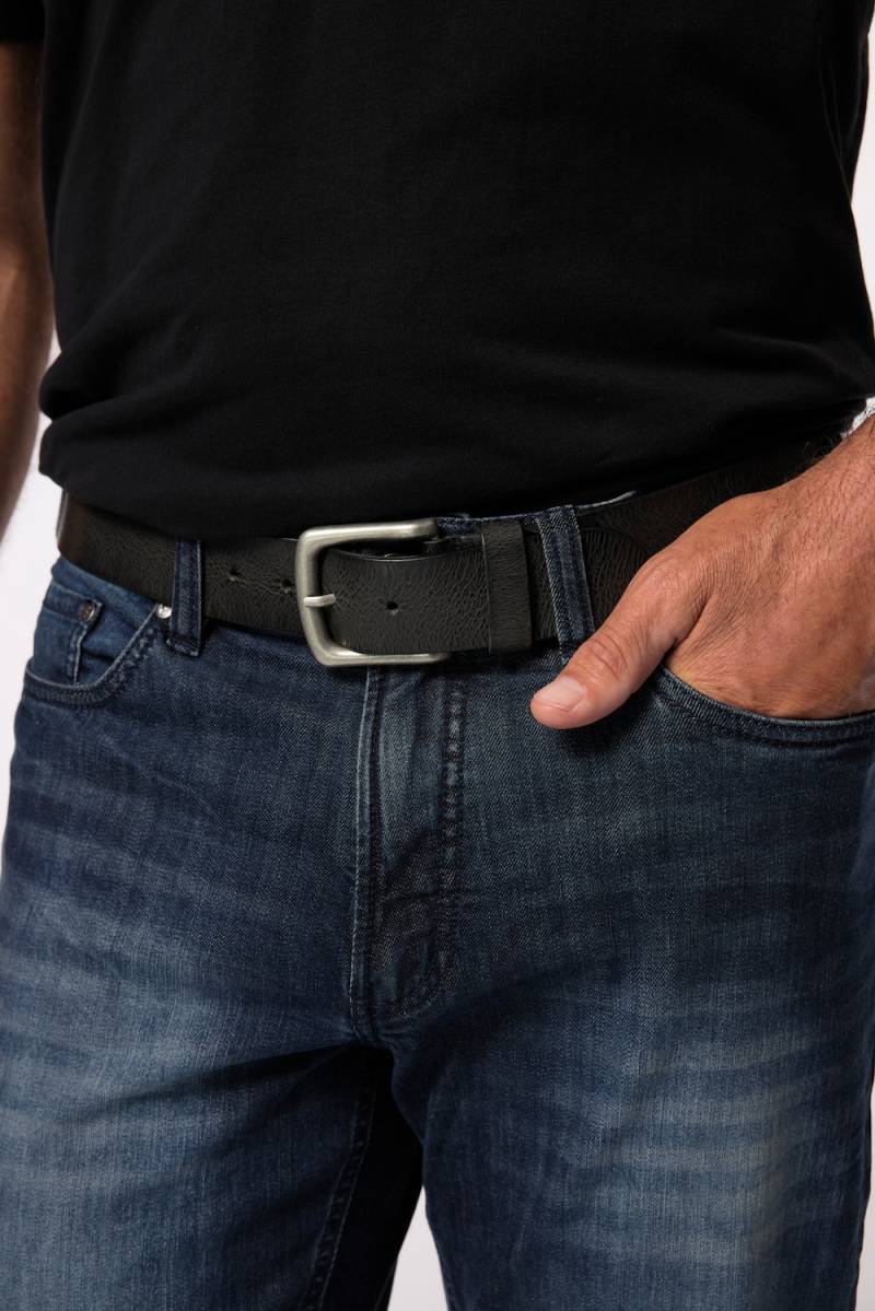 Große Größen Leder-Gürtel, Herren, schwarz, Größe: 140, Leder, JP1880 von JP1880