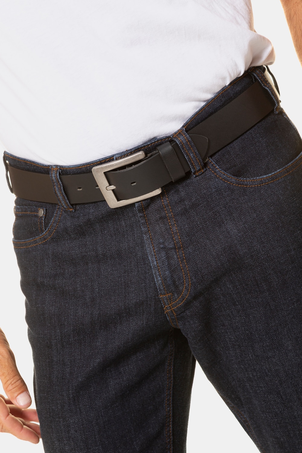 Große Größen Ledergürtel, Herren, schwarz, Größe: 105, Leder, JP1880 von JP1880